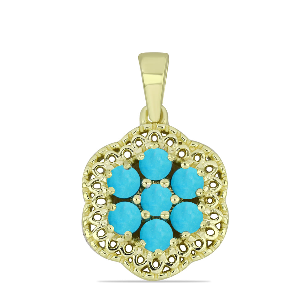 Goldplattierter Silberanhänger mit Dornröschen Türkis 1 
