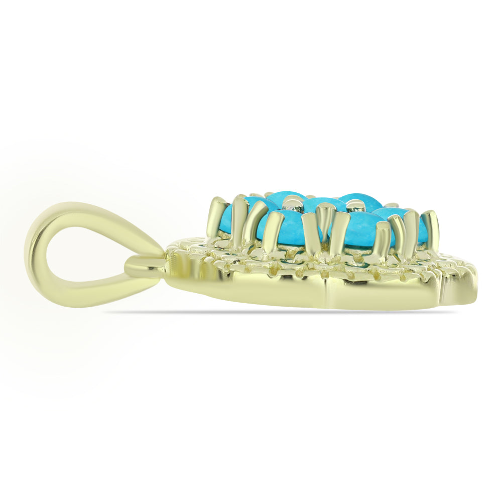 Goldplattierter Silberanhänger mit Dornröschen Türkis 2 