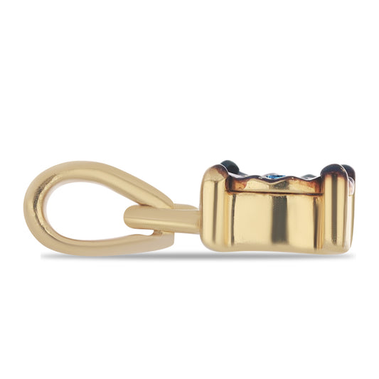 Goldplattierter Silberanhänger mit blauem Diamant