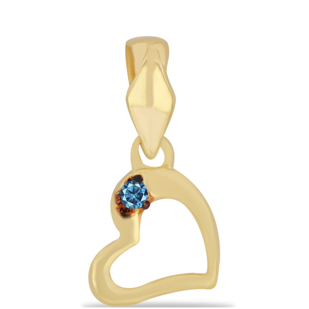 Goldplattierter Silberanhänger mit blauem Diamant