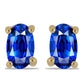 Goldplattierte Silberohrringe mit australischem blauem Saphir