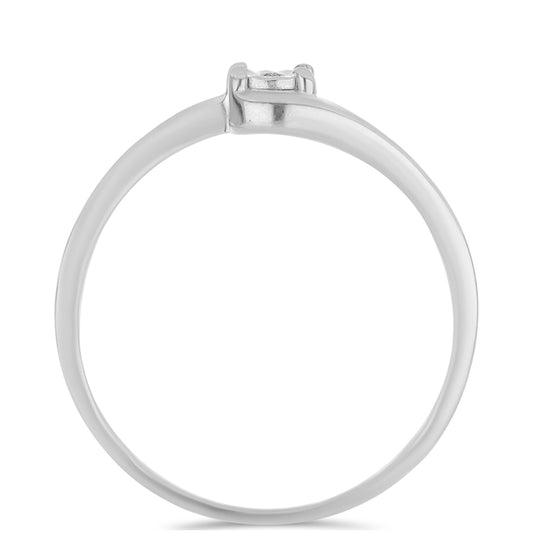 Silberring mit weißem Diamant