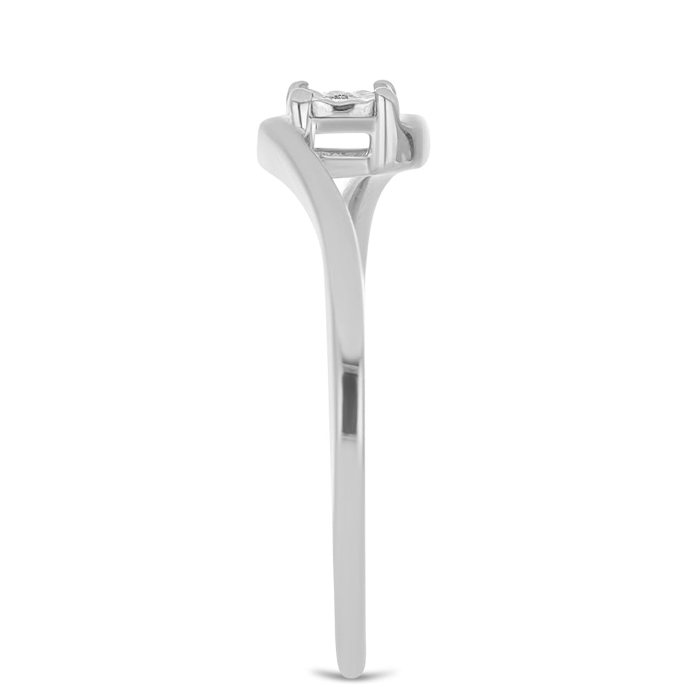 Silberring mit weißem Diamant 4 