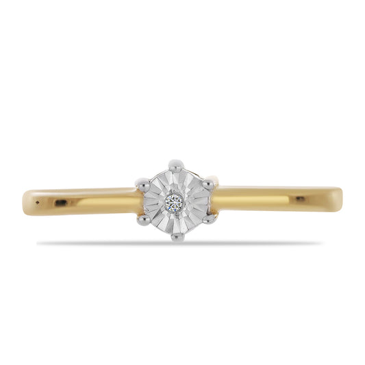 Goldplattierter Silberring mit weißem Diamant