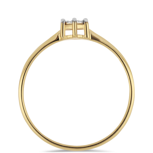 Goldplattierter Silberring mit weißem Diamant