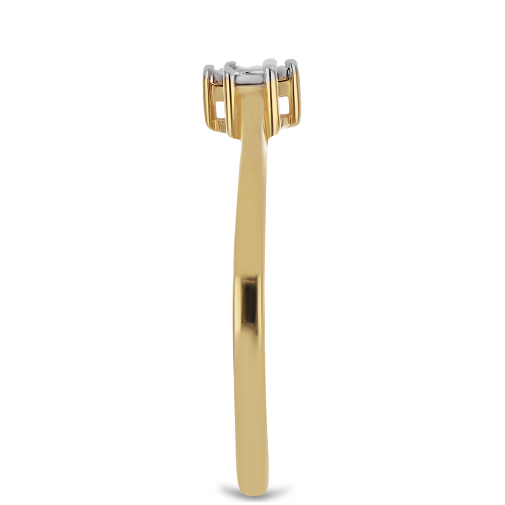 Goldplattierter Silberring mit weißem Diamant 4 