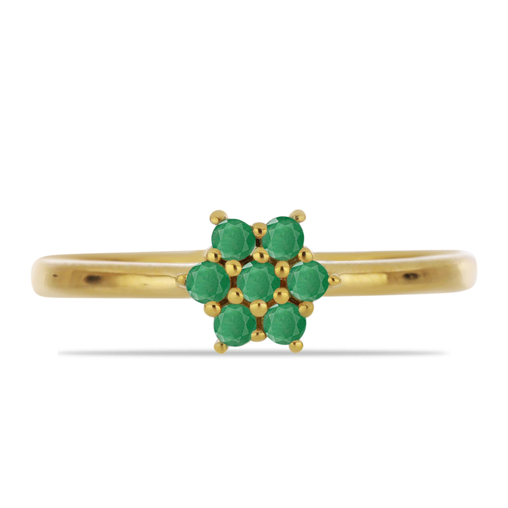 Goldplattierter Silberring mit brasilianischem Smaragd 1 