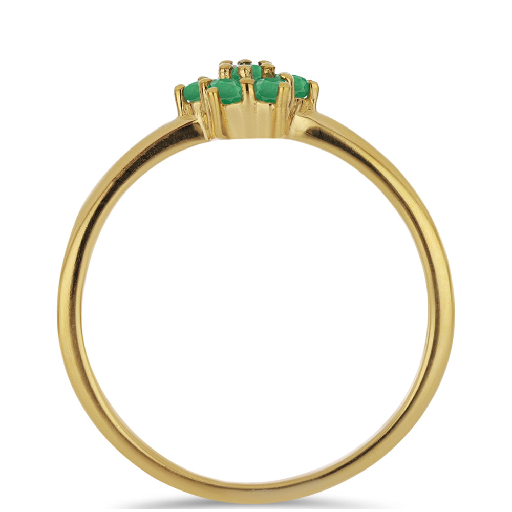 Goldplattierter Silberring mit brasilianischem Smaragd