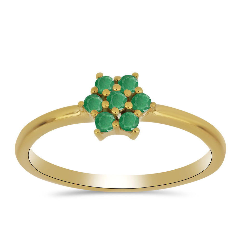 Goldplattierter Silberring mit brasilianischem Smaragd