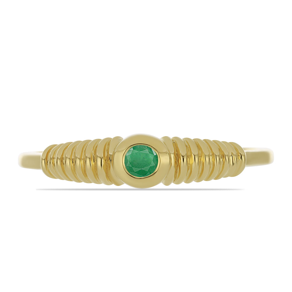 Goldplattierter Silberring mit brasilianischem Smaragd 2 