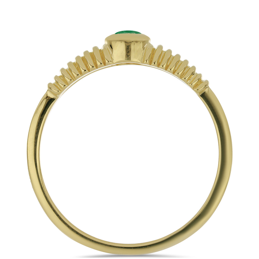Goldplattierter Silberring mit brasilianischem Smaragd 3 