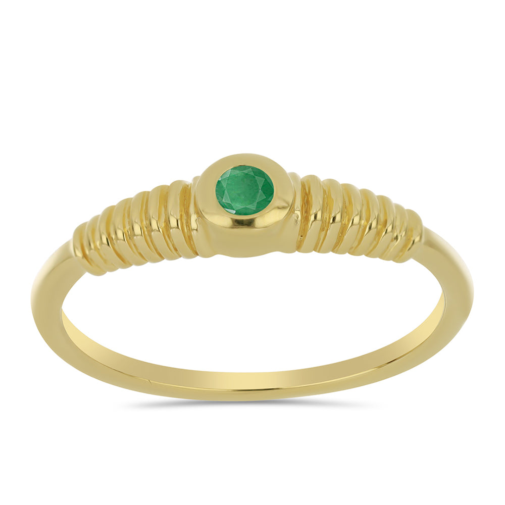 Goldplattierter Silberring mit brasilianischem Smaragd 1 