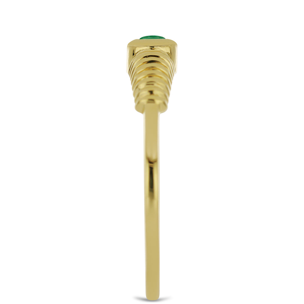 Goldplattierter Silberring mit brasilianischem Smaragd