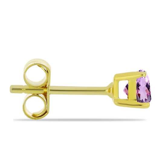 Goldplattierte Silberohrringe mit Rose De France Amethyst