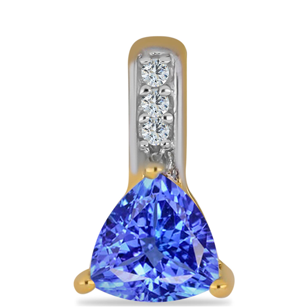 Goldplattierter Silberanhänger mit Tansanit und weißem Zirkon