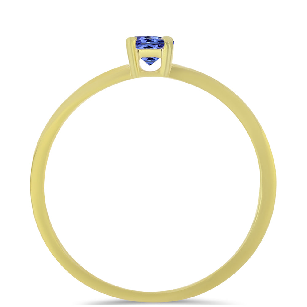 Goldplattierter Silberring mit Tansanit