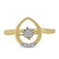 Goldplattierter Silberring mit weißem Diamant und weißem Zirkon