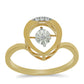 Goldplattierter Silberring mit weißem Diamant und weißem Zirkon