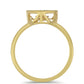 Goldplattierter Silberring mit weißem Diamant und weißem Zirkon