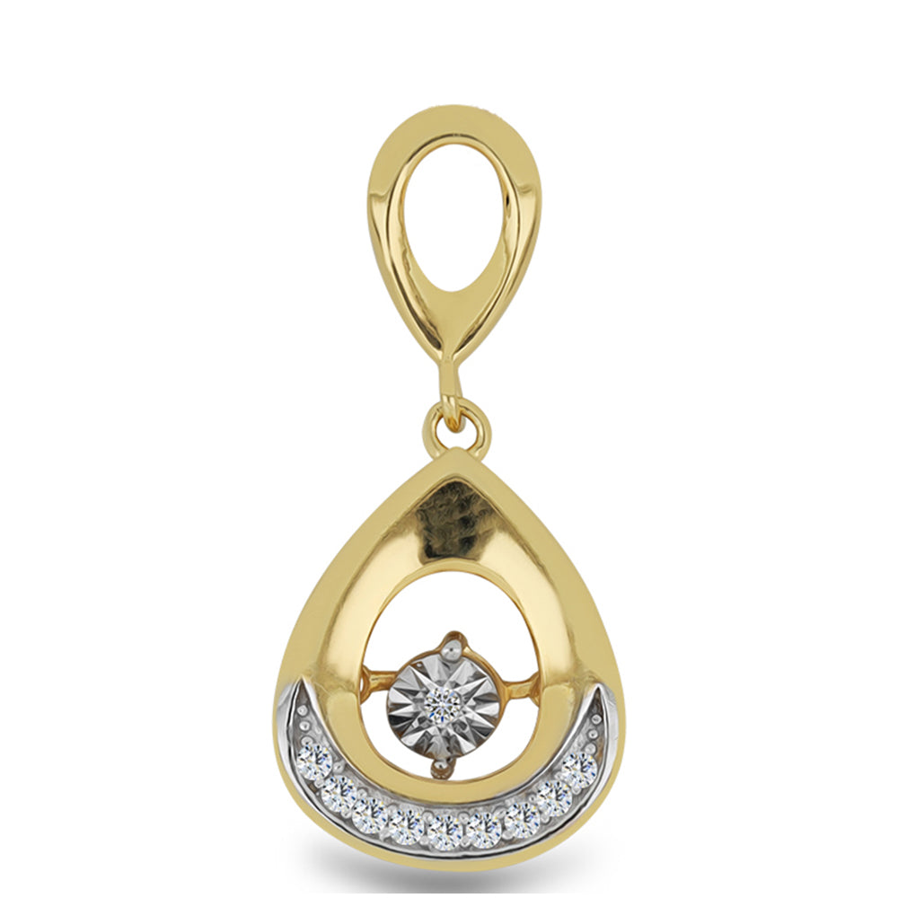 Goldplattierter Silberanhänger mit weißem Diamant und weißem Zirkon