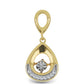 Goldplattierter Silberanhänger mit weißem Diamant und weißem Zirkon