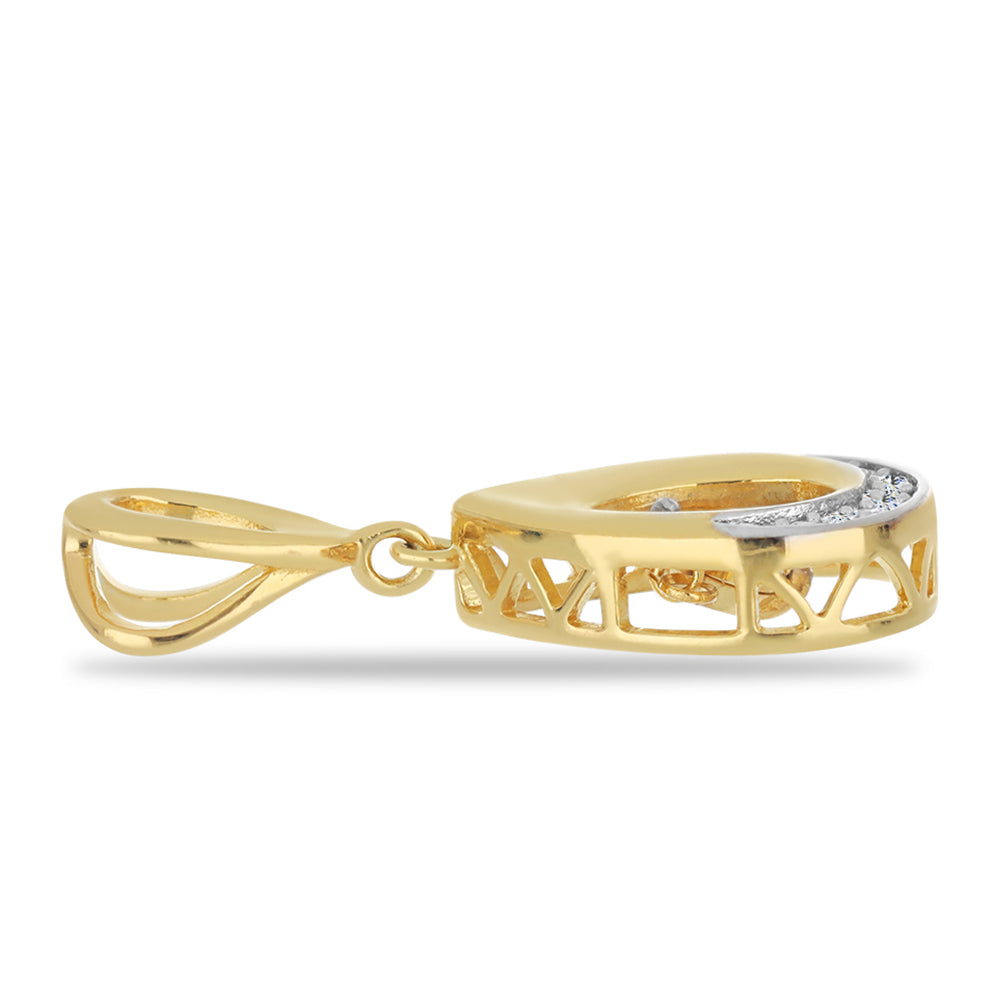 Goldplattierter Silberanhänger mit weißem Diamant und weißem Zirkon 2 