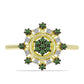 Goldplattierter Silberring mit grünem Diamant und weißem Diamant