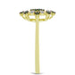 Goldplattierter Silberring mit grünem Diamant und weißem Diamant