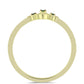 Goldplattierter Silberring mit grünem Diamant