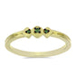 Goldplattierter Silberring mit grünem Diamant