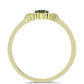 Goldplattierter Silberring mit grünem Diamant