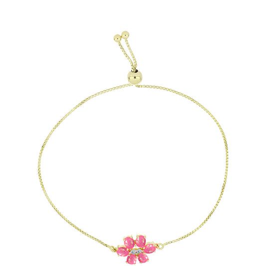 Goldplattiertes Silberarmband mit rosafarbenem äthiopischem Opal aus Lega Dembi und weißem Topas