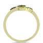 Goldplattierter Silberring mit grünem Diamant