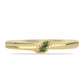 Goldplattierter Silberring mit grünem Diamant