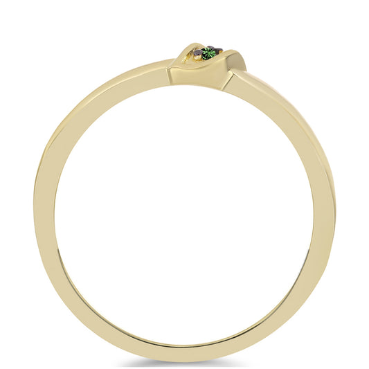 Goldplattierter Silberring mit grünem Diamant