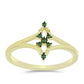Goldplattierter Silberring mit grünem Diamant