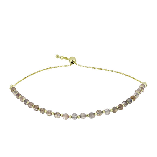 Goldplattiertes Silberarmband mit Labradorit