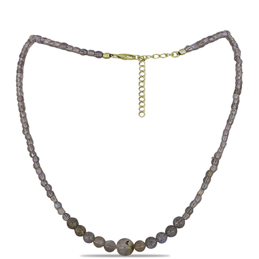 Goldplattierte Silberhalskette mit Labradorit