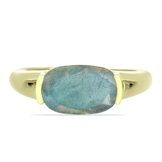 Goldplattierter Silberring mit Labradorit