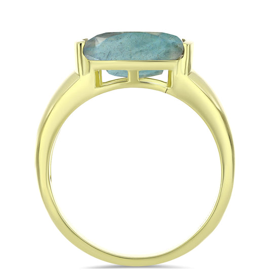 Goldplattierter Silberring mit Labradorit