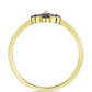 Goldplattierter Silberring mit grünem Diamant