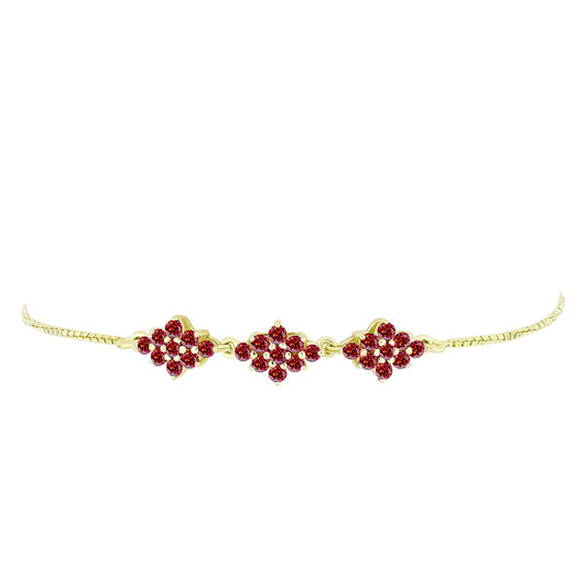 Goldplattiertes Silberarmband mit majestätischem rotem Moissanit