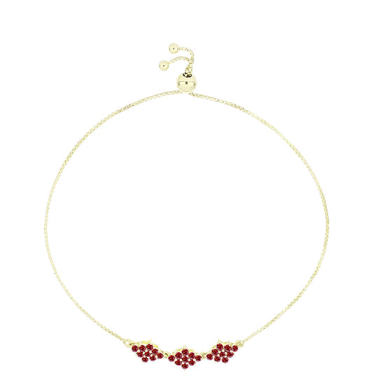Goldplattiertes Silberarmband mit majestätischem rotem Moissanit