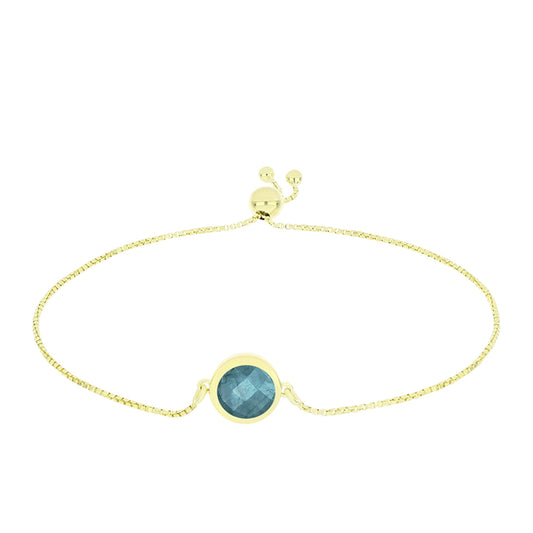 Goldplattiertes Silberarmband mit Labradorit