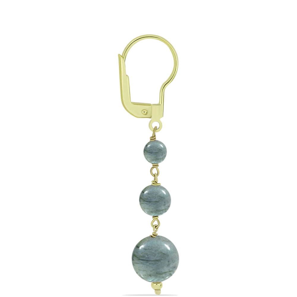 Goldplattierte Silberohrringe mit Labradorit 2 