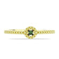 Goldplattierter Silberring mit grünem Diamant