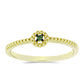Goldplattierter Silberring mit grünem Diamant
