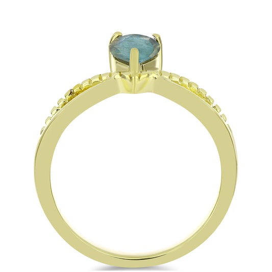 Goldplattierter Silberring mit Labradorit