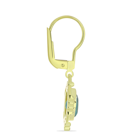 Goldplattierte Silberohrringe mit Labradorit