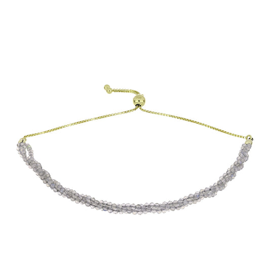 Goldplattiertes Silberarmband mit Labradorit